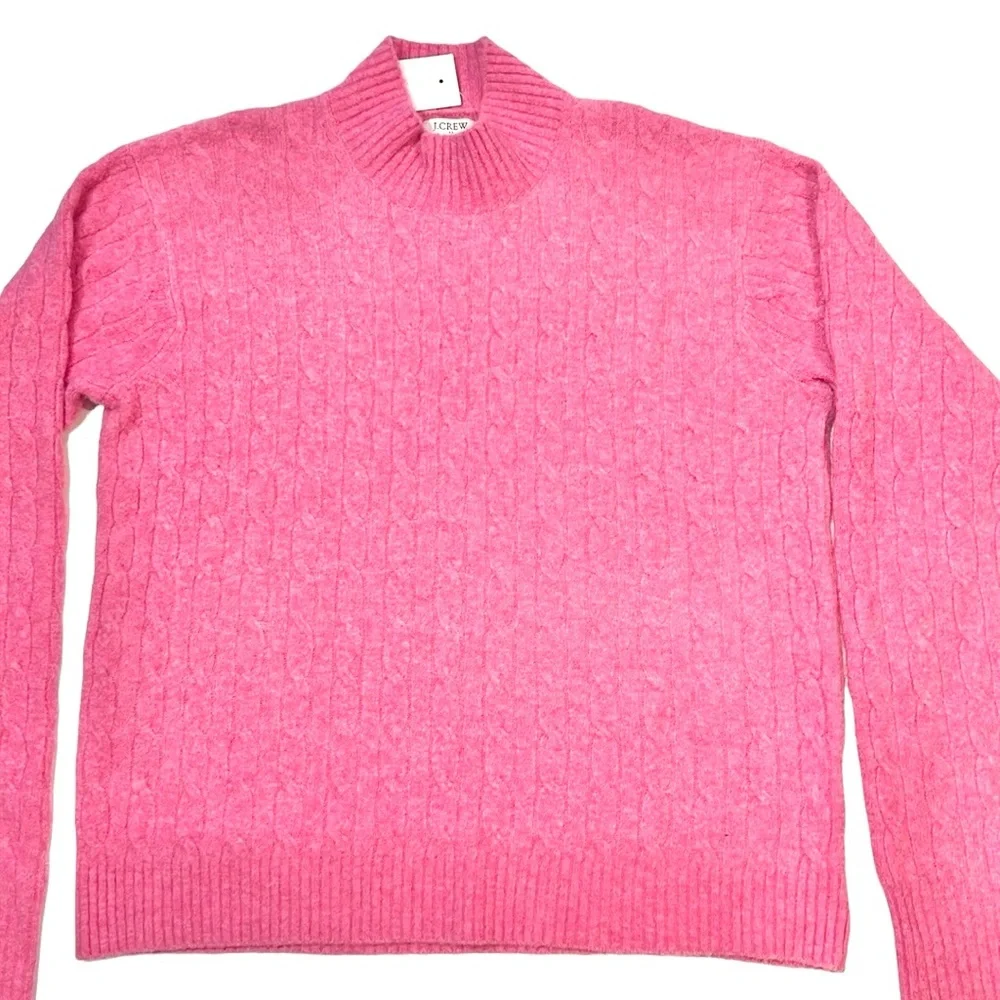 J. Crew Cable Knit Mock Neck Sweater